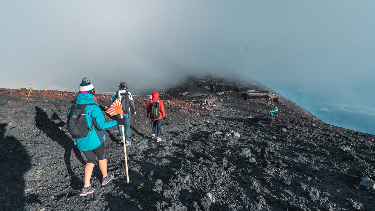 Climbing Mount Fuji - Hike Down from Summit