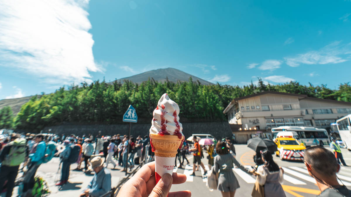 Climbing Mount Fuji - Ice Cream at 5th Station