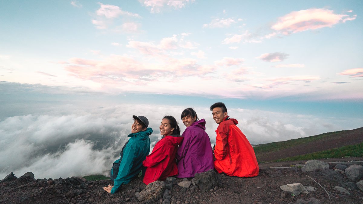 Climbing Mount Fuji - Sunset View