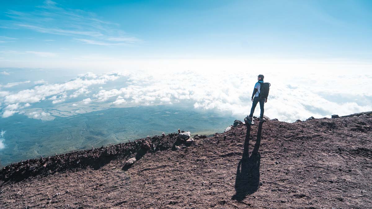 Climbing Mount Fuji - View of Hiking