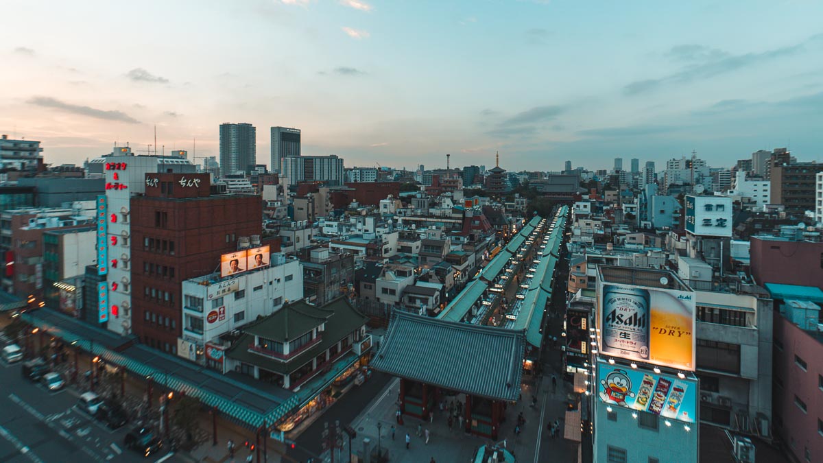 Mount Fuji Itinerary Tokyo - Asakusa at Sunset