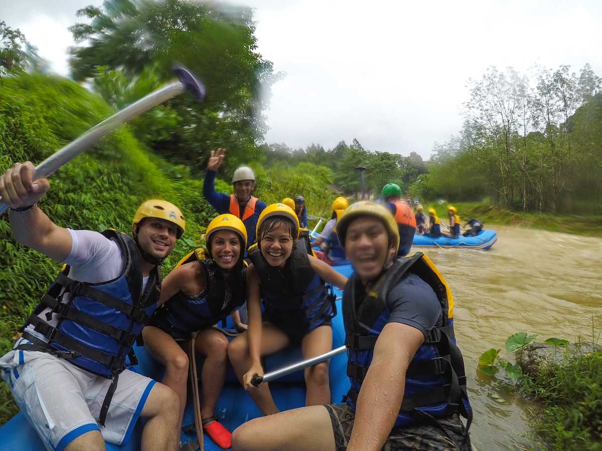 Mates Doing White Water Rafting in Phuket - Aussie Slang Guide