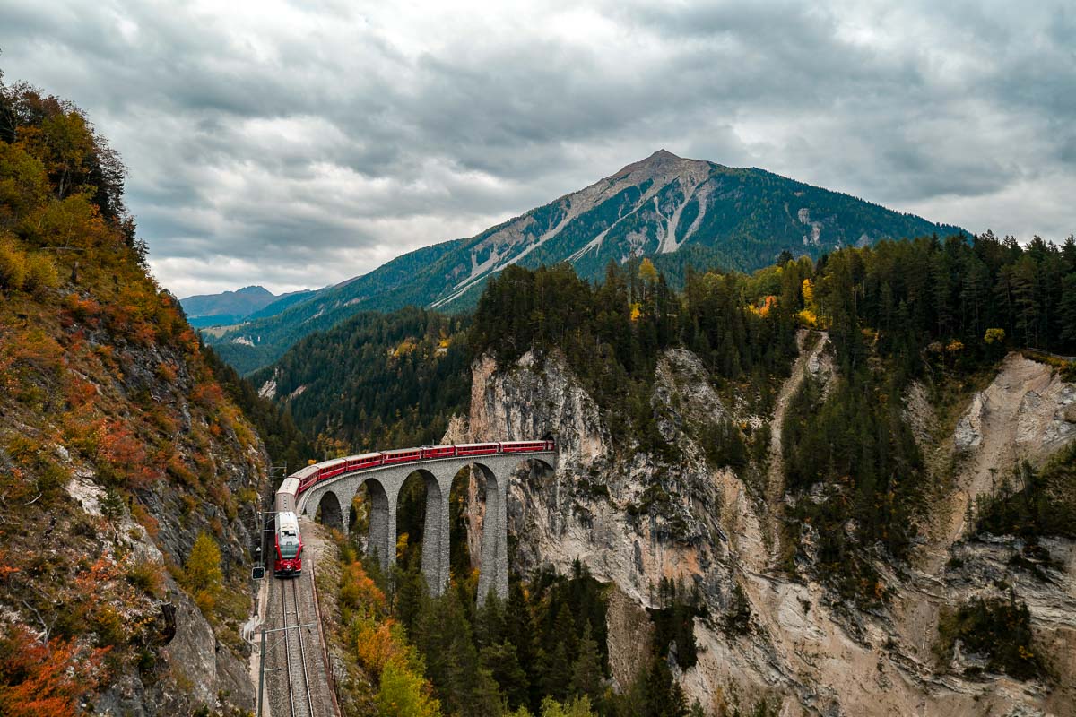 View of Landwasser Viaduct in Switzerland - Europe Itinerary Backpacking on Budget