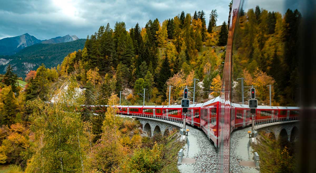 Train ride over the Landwasser Viaduct in Switzerland - Europe Itinerary Backpacking on Budget