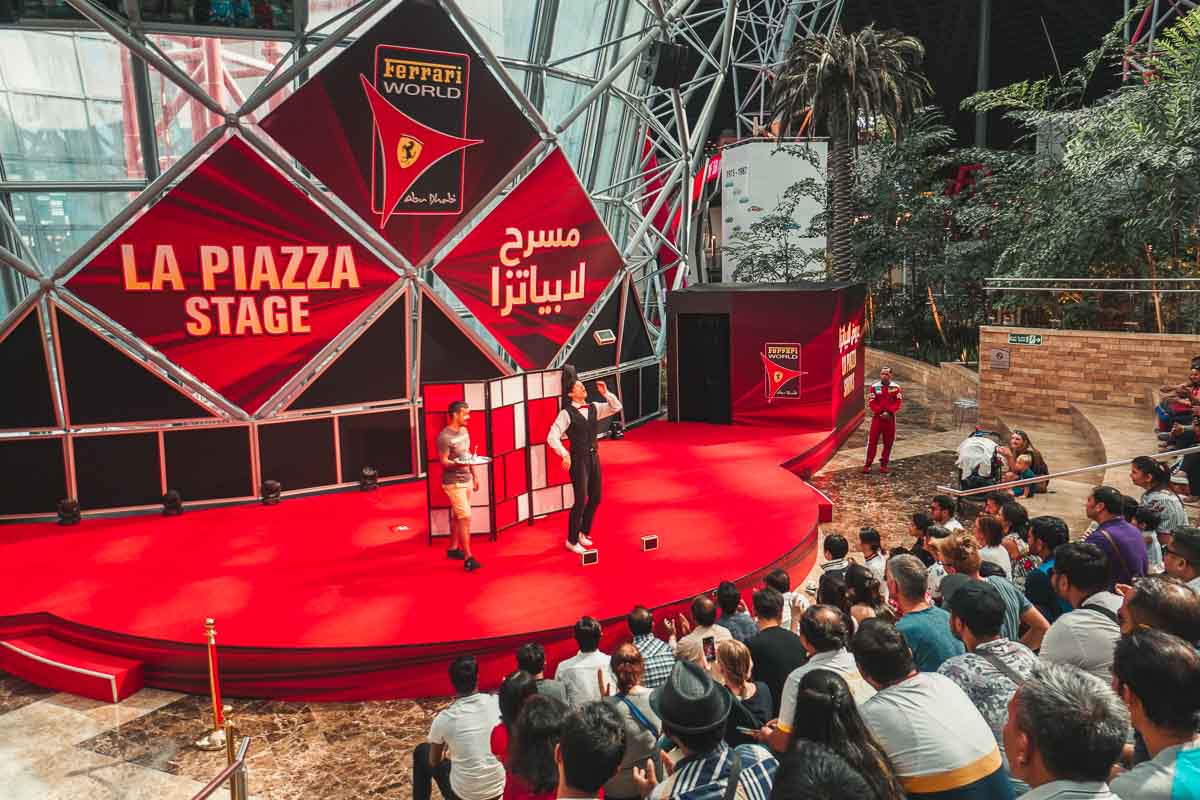 Ferrari World La Piazza Stage Show - Ferrari World Guide