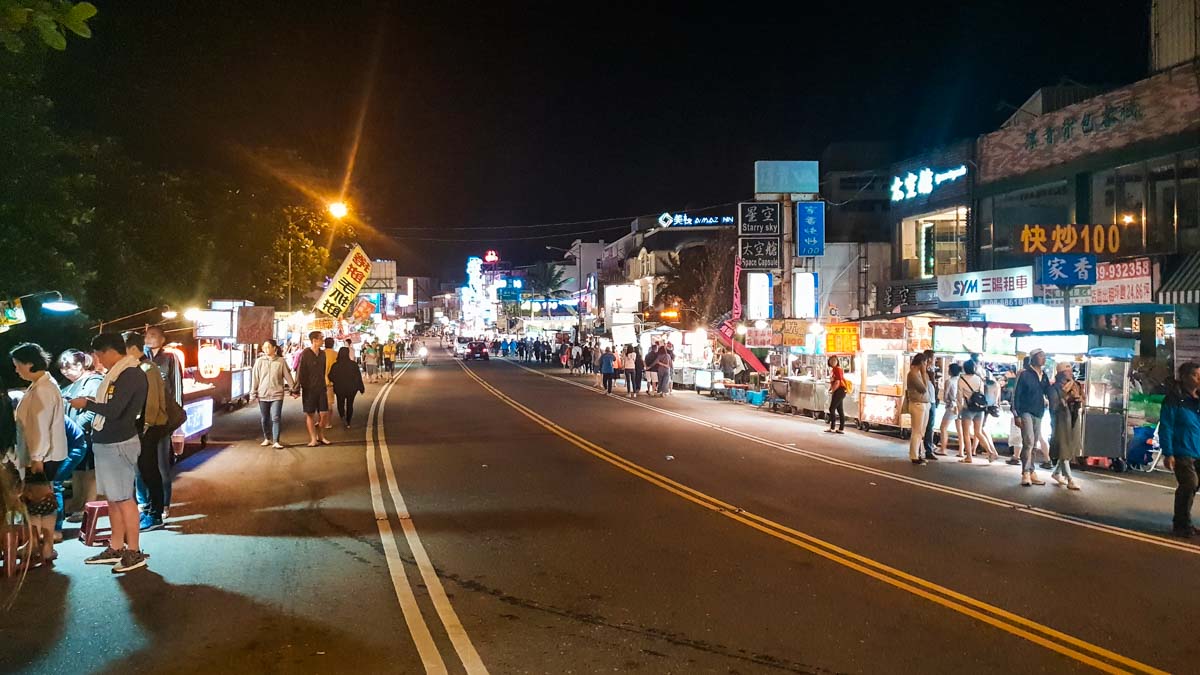 Kenting night market street - Eastern Taiwan Itinerary