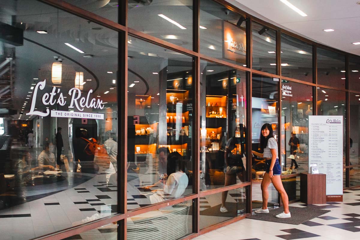 Entering Let's Relax Spa at Siam Square One - Bangkok Itinerary