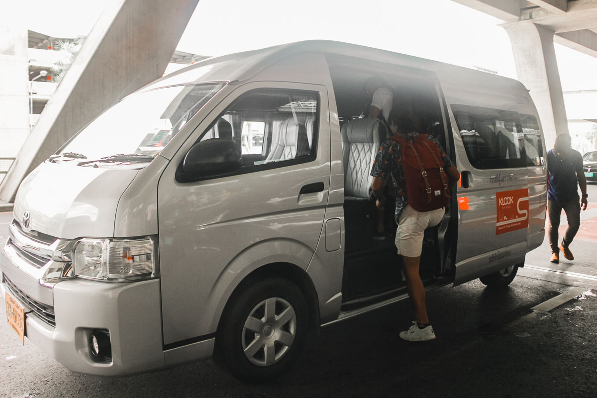 Getting into Private Airport Transfer Van - Bangkok Itinerary