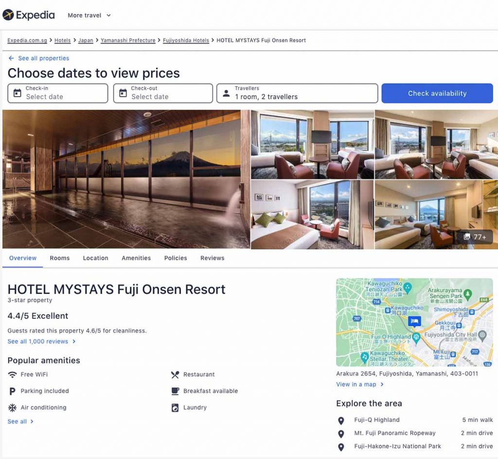 Mystays Fuji Onsen on Expedia