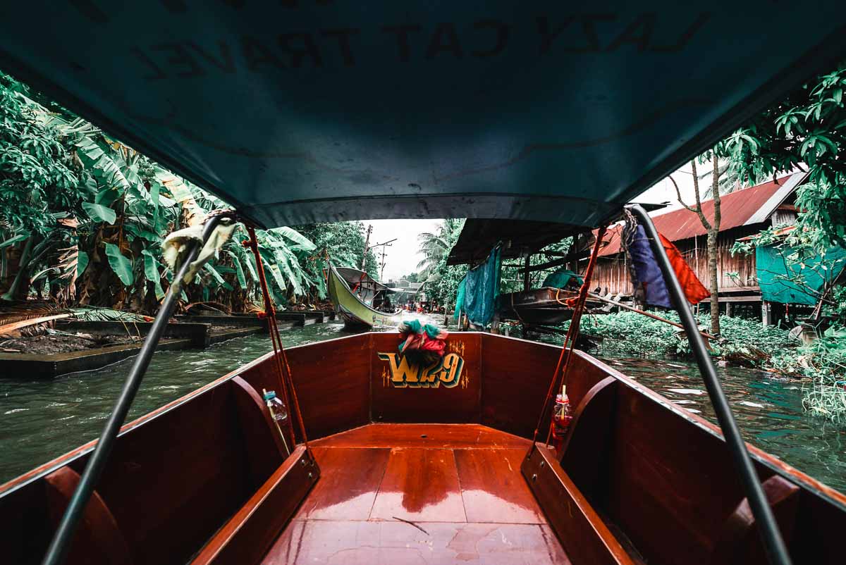 Riding Electric Long Tail Boat through Damnoen Saduak Canal - Bangkok Itinerary