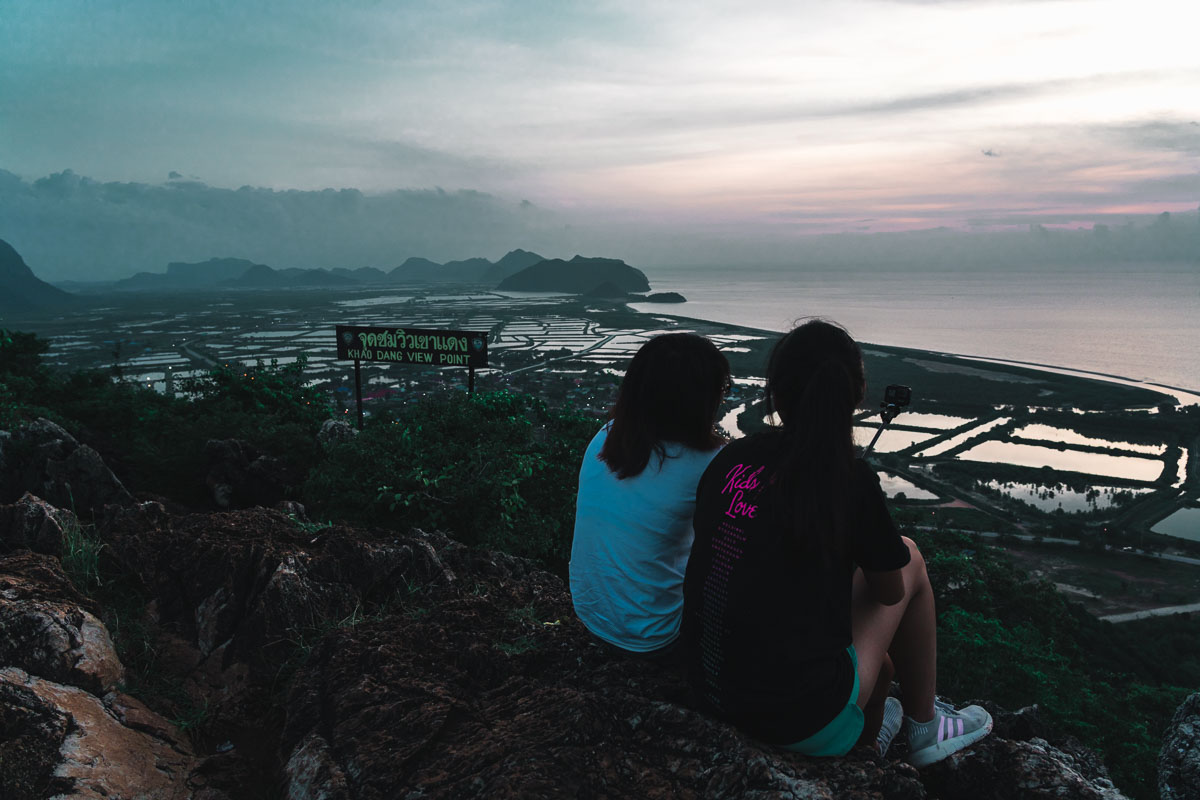 Sitting Nearby Khao Daeng Viewpoint Sign - 3D2N Hua Hin Itinerary