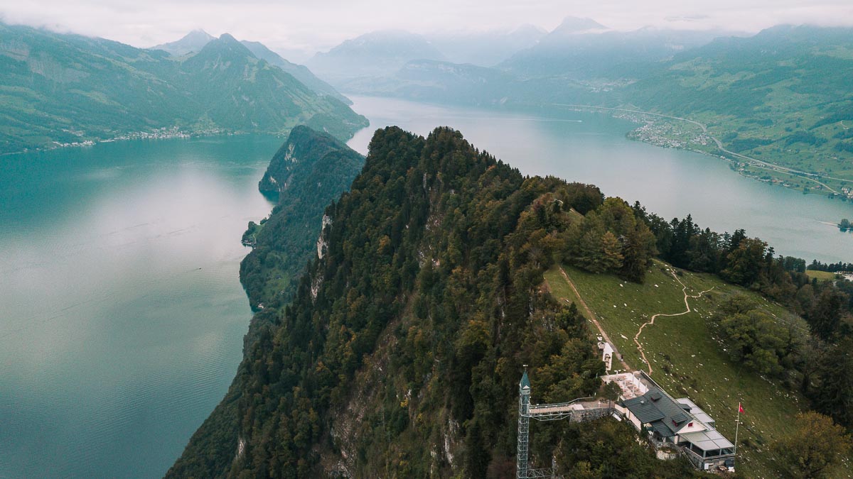 View of Lucerne form above - Getting around Switzerland 