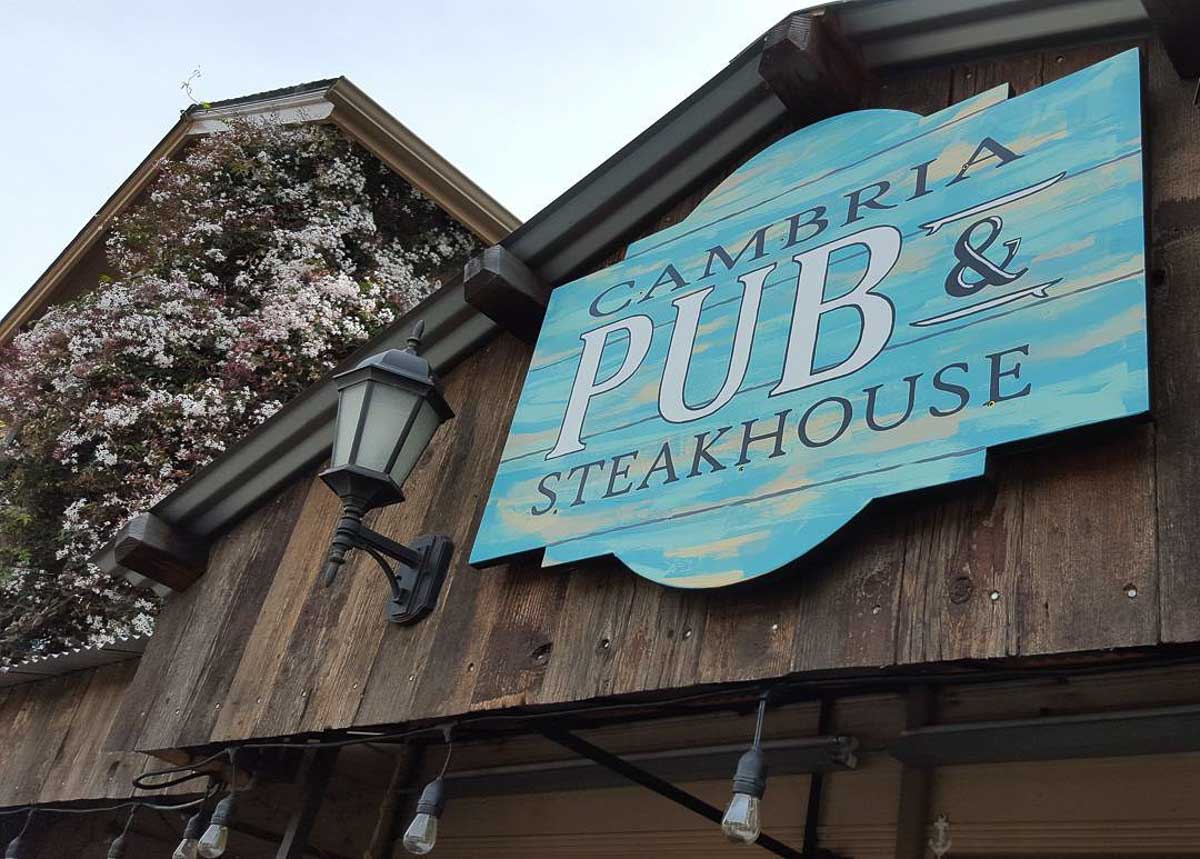 Entrance to Cambria Pub & Steakhouse - SF to LA Road Trip Itinerary