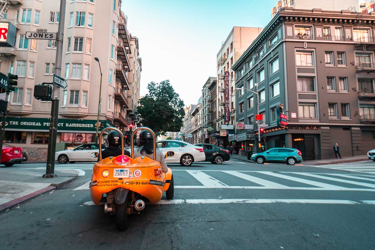 Cruising around in a GoCar in San Francisco - SF to LA Road Trip Itinerary