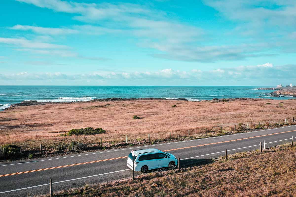 Driving Along California Pacific Coast Highway - USA Road Trip