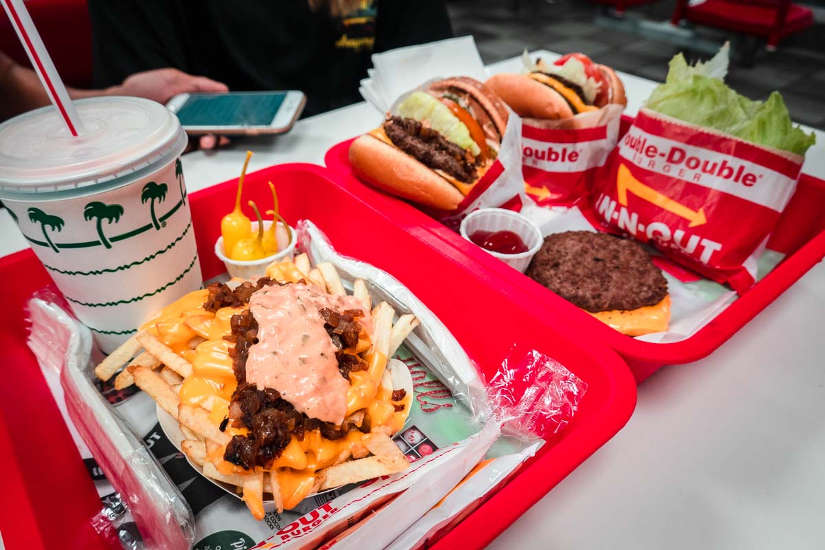 Eating Dinner at In-N-Out Burgers - SF to LA Road Trip Itinerary