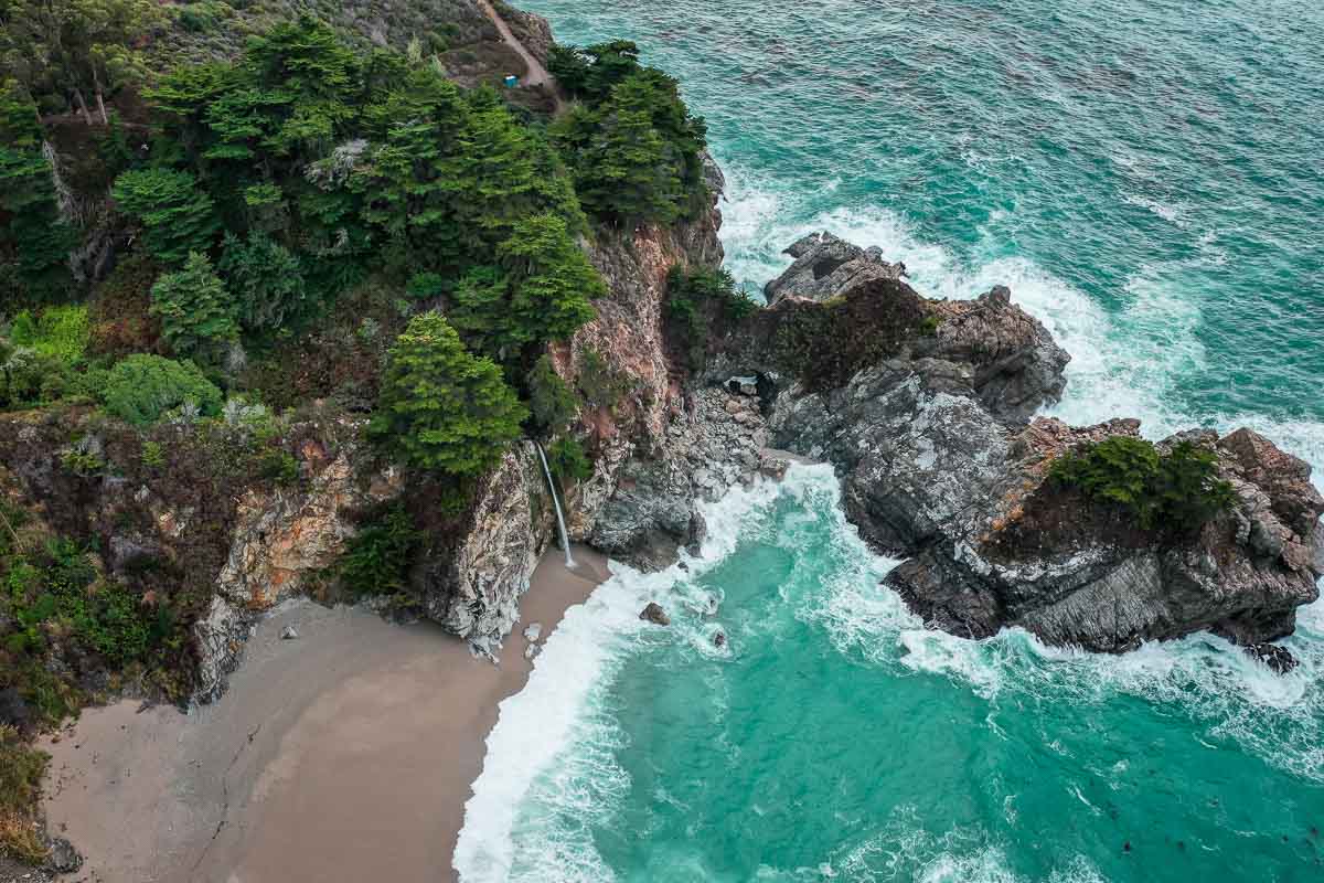 Enjoying the Views at McWay Falls - SF to LA Road Trip Itinerary