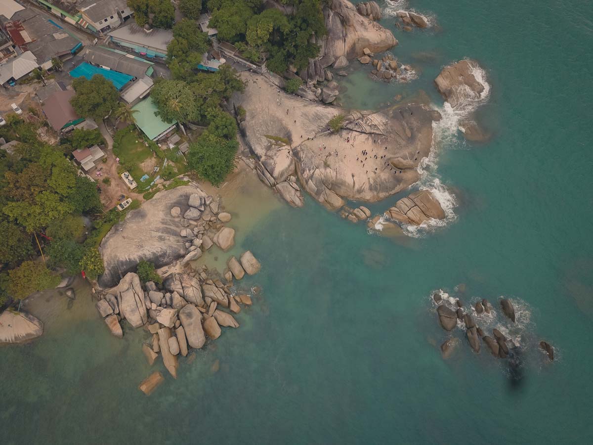 Hin Ta Hin Yai rocks drone shot - Koh Samui Itinerary Luxurious Adventure