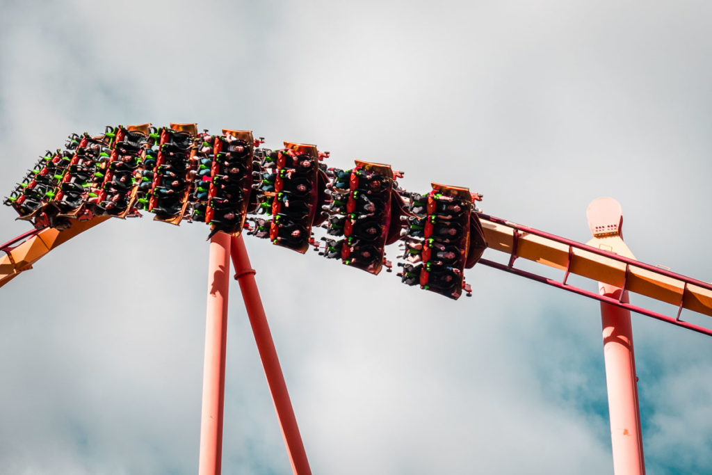 Riding Tatsu at Six Flags Magic Mountain - Los Angeles Theme Parks