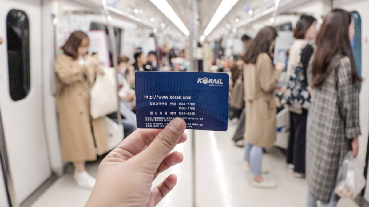 Korail card in train of South korea - South Korea Cherry Blossom Guide 2019