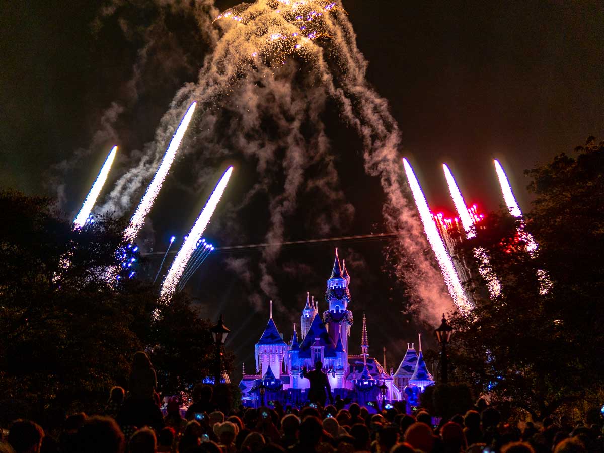 Snow White Castle Fireworks - Disneyland California Guide