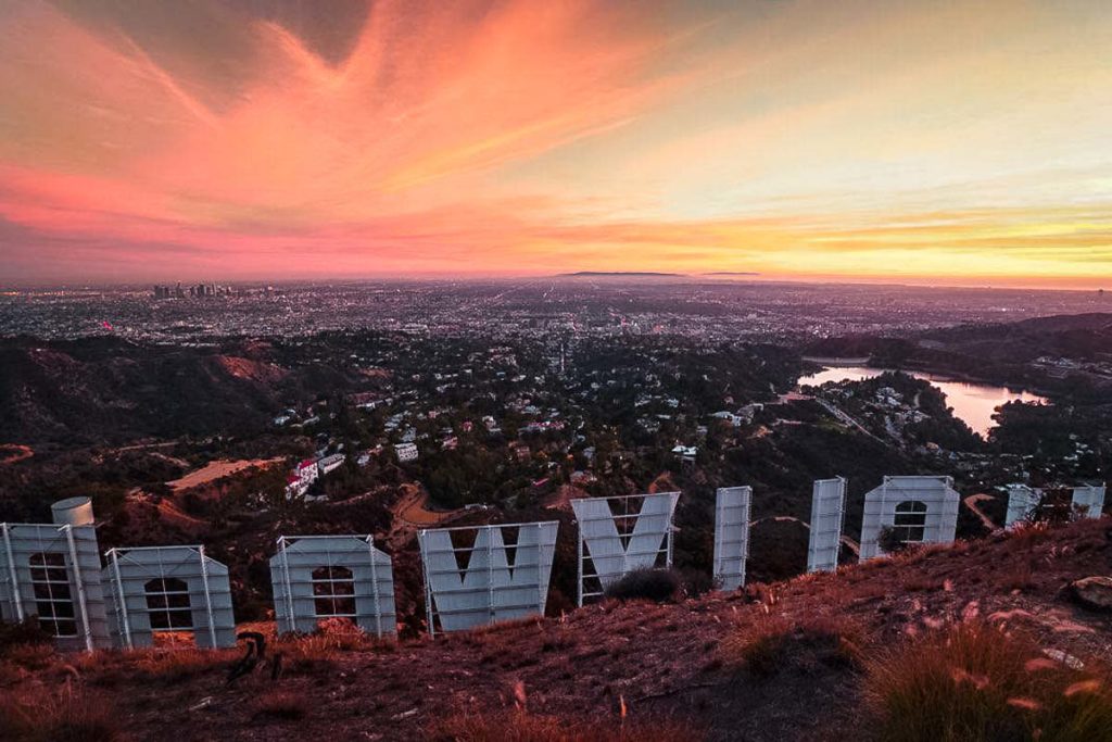 Sunset at the Hollywood Sign - Singapore-USA VTL