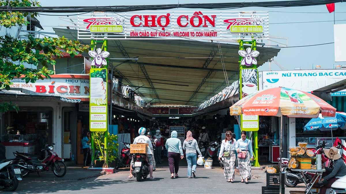 Con Market Entrance - Central Vietnam Itinerary