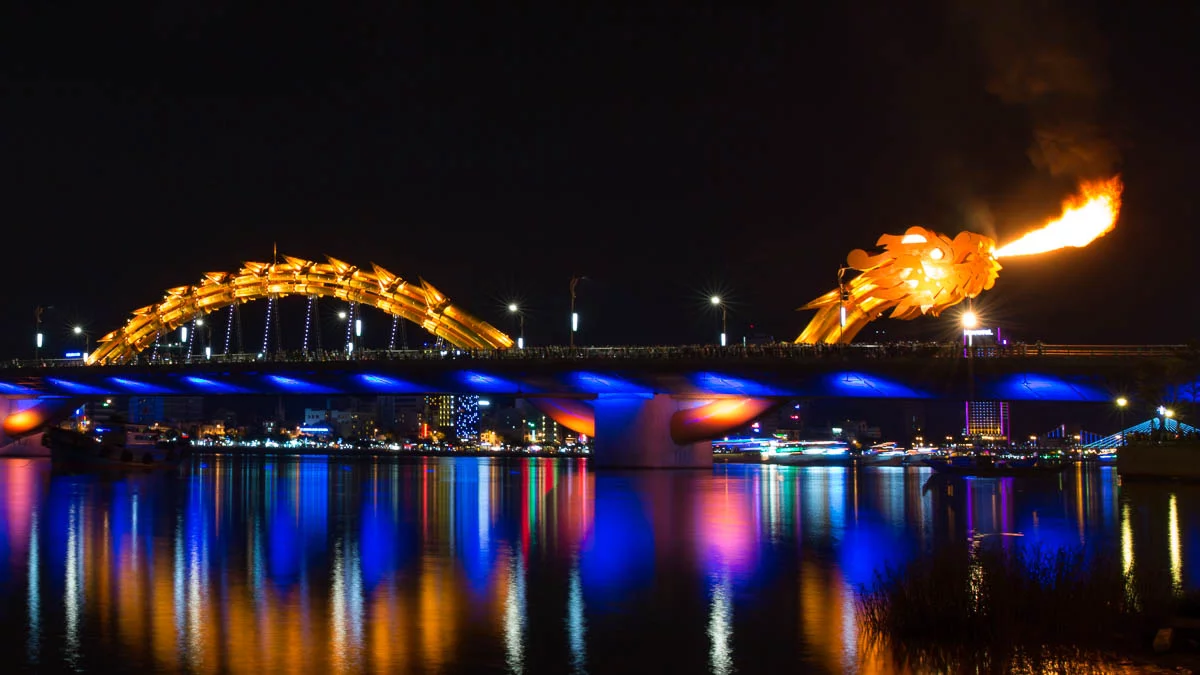 Dragon Bridge breathing fire - Central Vietnam Itinerary