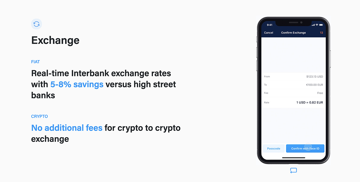 Exchange currencies without additional fees - MCO Visa Card