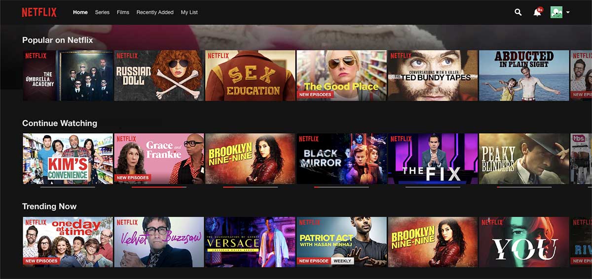 Front Page of Netflix - MCO Visa Card