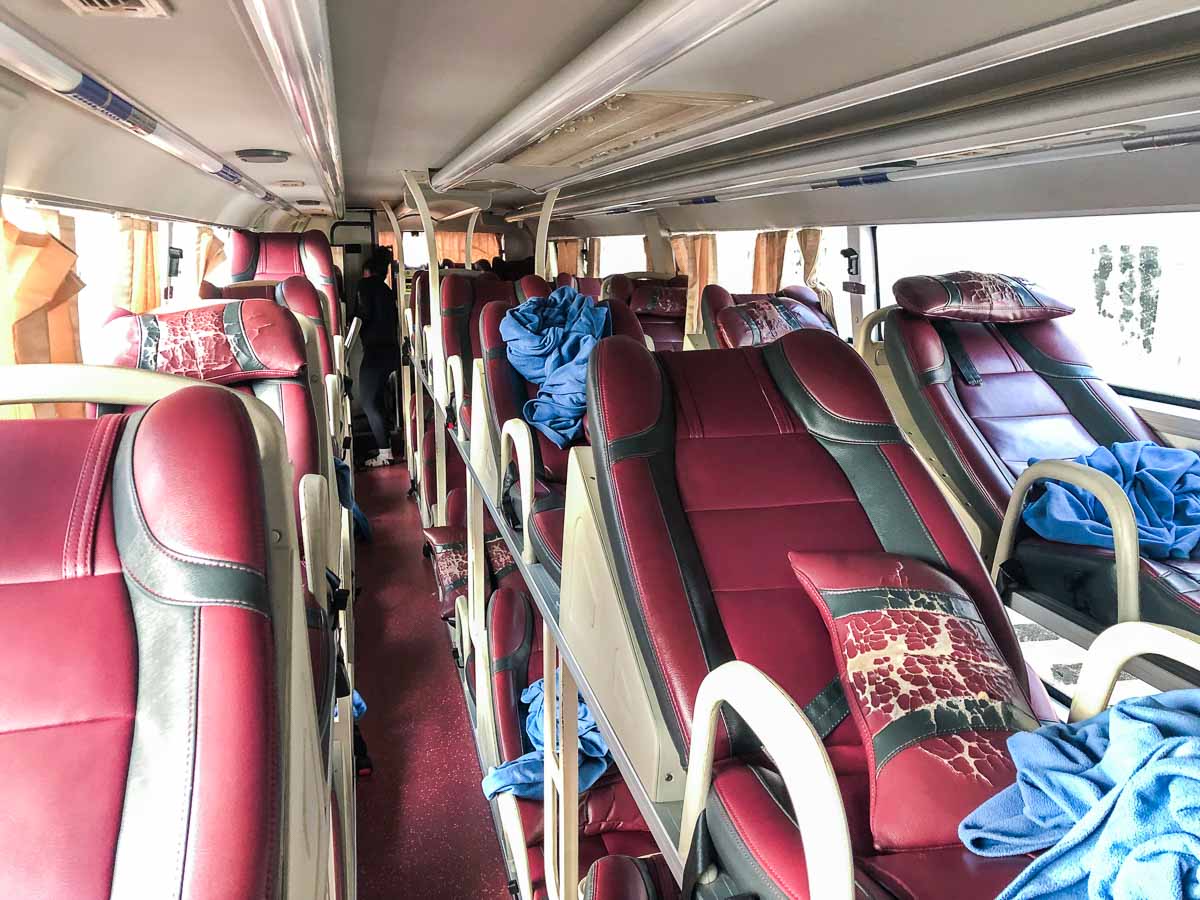 Inside Bus from Hanoi to Sapa - Northern Vietnam Itinerary