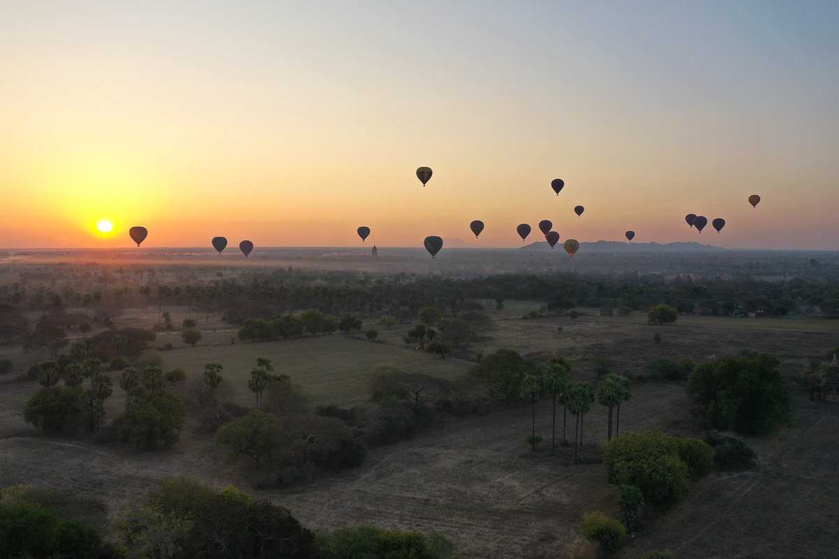Balloons Rising Over Bagan - Backpacking Southeast Asia Itinerary