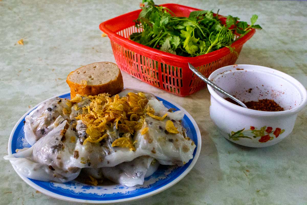 Banh Cuon Steamed Rice Rolls from Banh Cuon Nong Ho Tay - Things to Eat in Hanoi