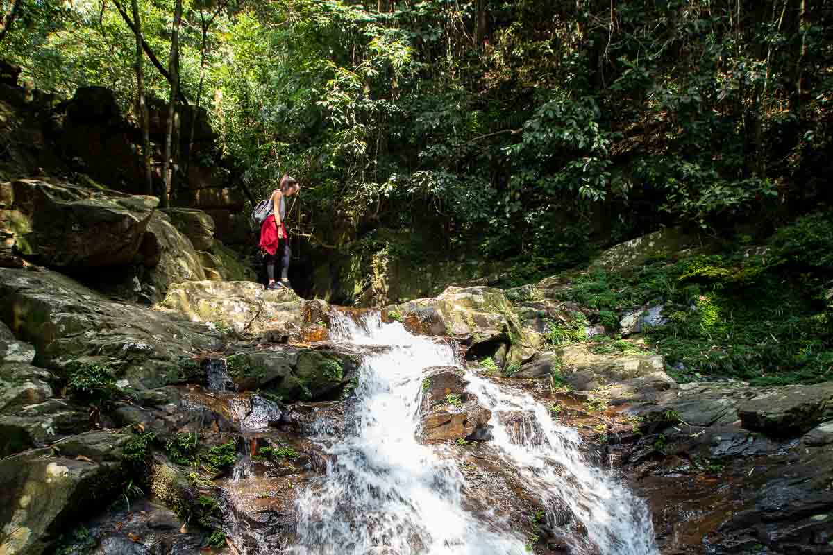 Crossing Waterfall at Bach Ma National Park - Vietnam Itinerary