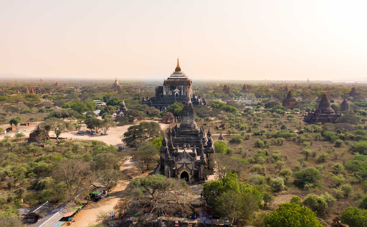 Drone Shot Above Old Bagan - Bagan Itinerary