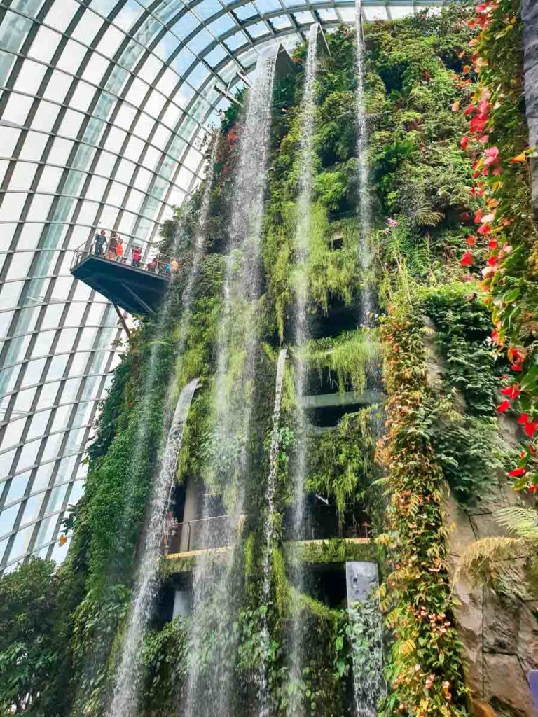Gardens by the Bay cloud dome waterfall - Reasons to love and hate Singapore 新加坡