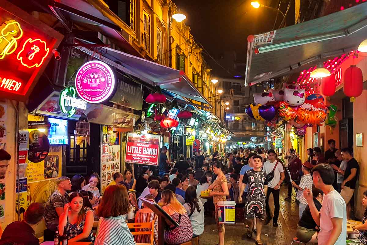 Hanoi Nightlife at Ta Hien Beer Street - Backpacking Southeast Asia Itinerary