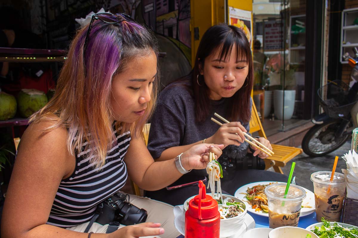 Having Lunch by Hanoi Street Side - Things to Eat in Hanoi