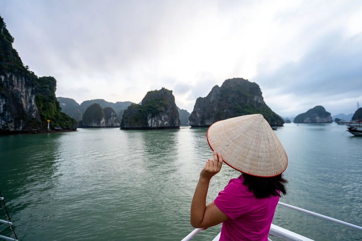 Looking at Ha Long Bay from Cruise Ship - Vietnam Itinerary
