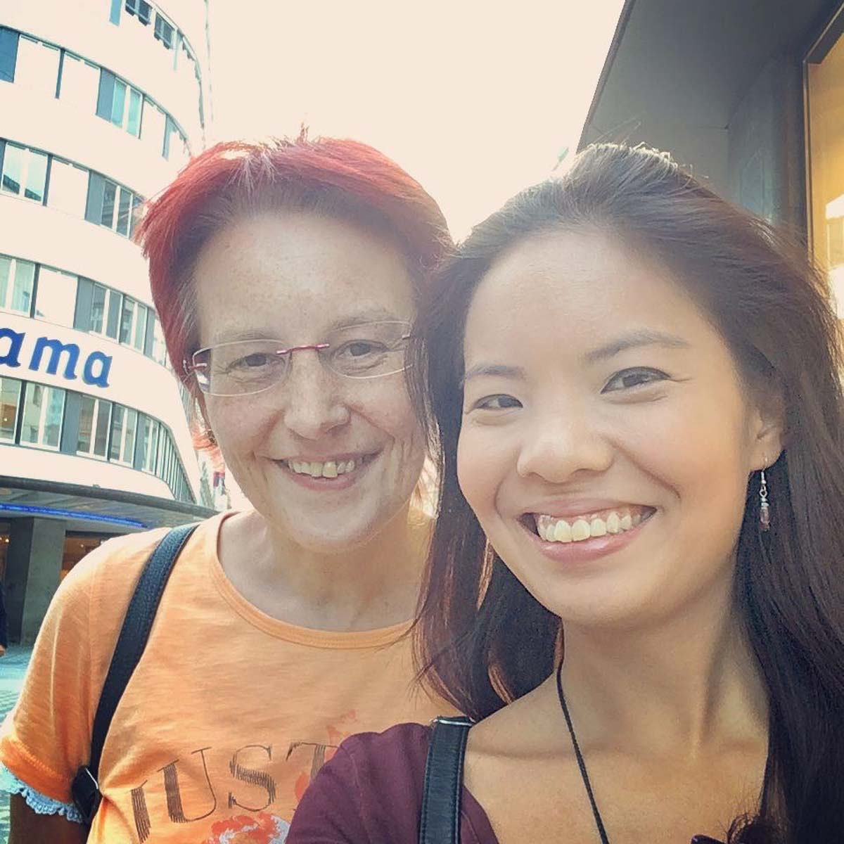 Nikki with Friend's Mother in Ljubljana - Couchsurfing Change Life Singapore