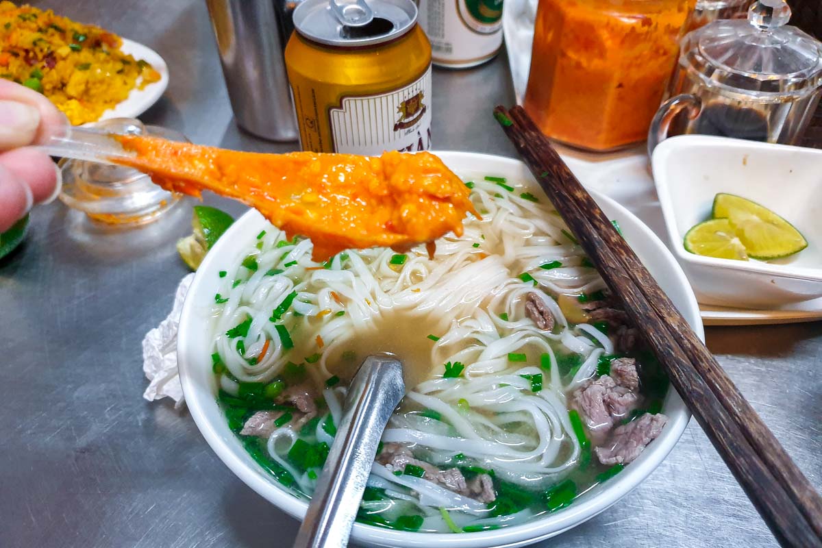 Pho Bo and Chili from Spicy Pho Bay - Backpacking Southeast Asia Itinerary