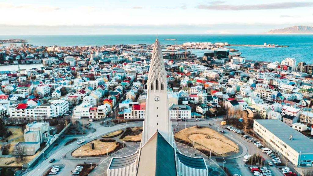 Reykjavik Drone Shot Iceland Itinerary Without A Car