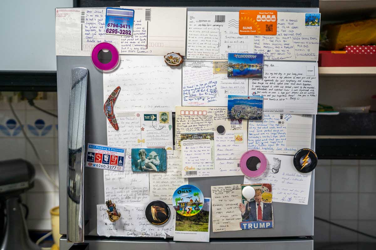 Shian Bang's Fridge - Notes and Postcards from Couchsurfers - Couchsurfing Change Life Singapore