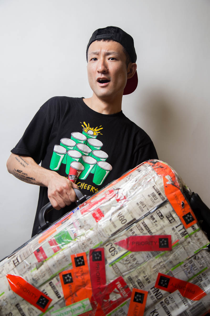 Shian Bang's Portrait of Japanese Friend with Luggage - Couchsurfing Change Life Singapore