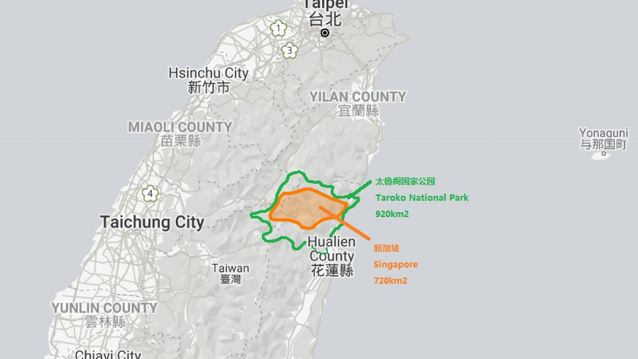 Size of Singapore versus Taiwan map- Reasons to love and hate Singapore 新加坡