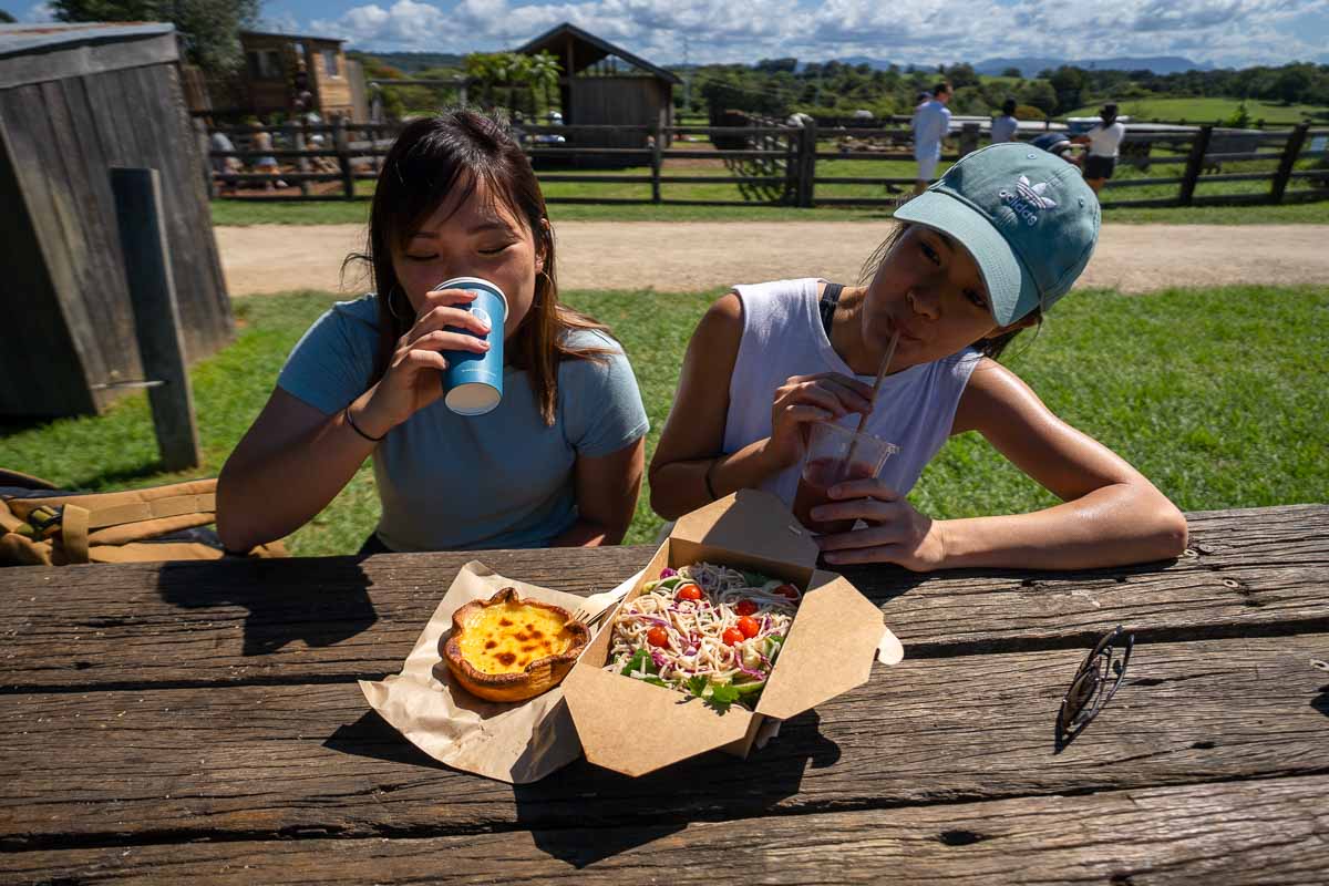 Enjoying Deli Food from Three Blue Ducks from The Farm - Byron Bay NSW Itinerary