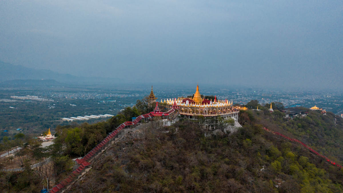 Mandalay Hill Drone Shot - Myanmar Itinerary