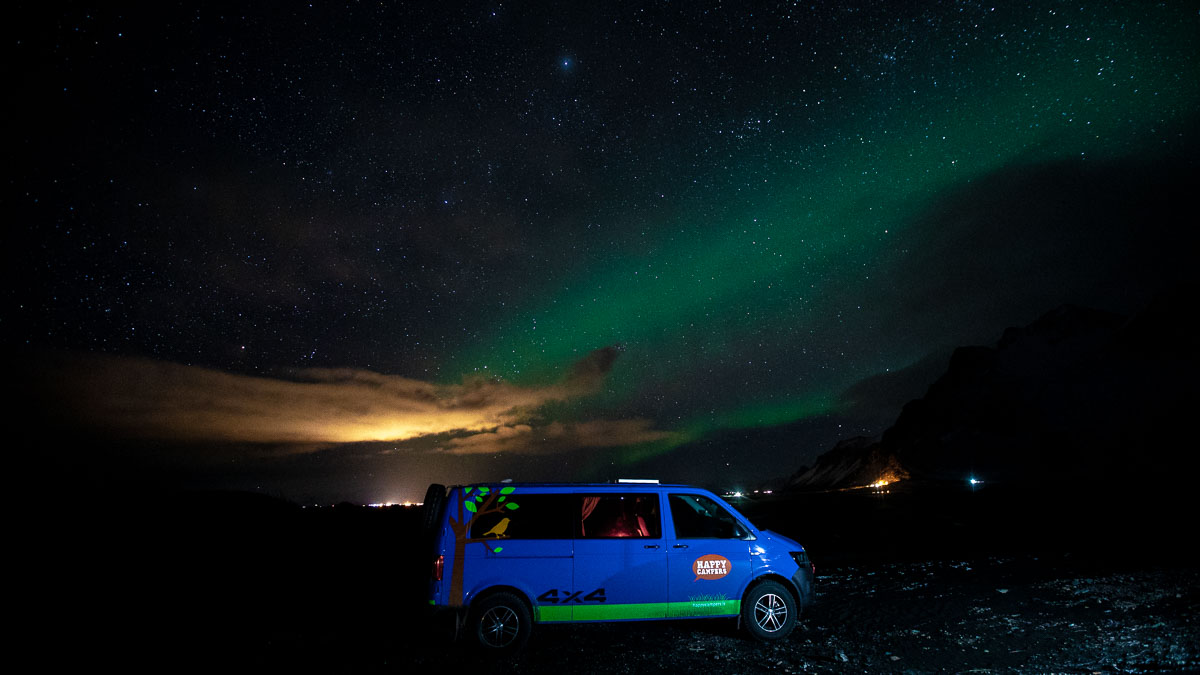 Northern Lights Camper Van - Budget Iceland Itinerary