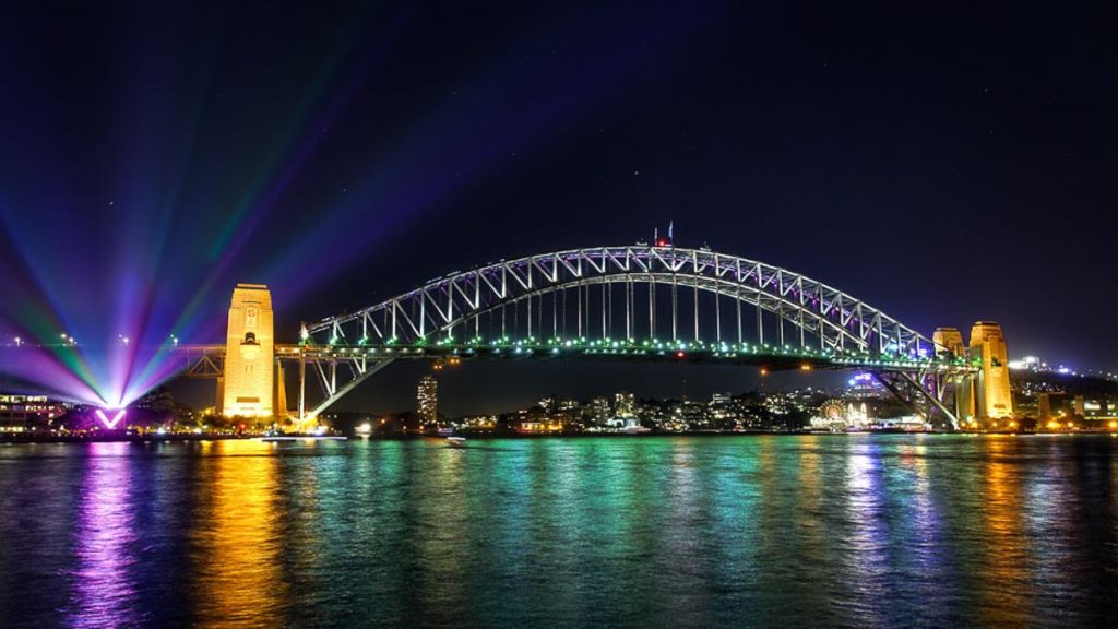 Sydney Harbour Bridge at night - Australia Road Trip