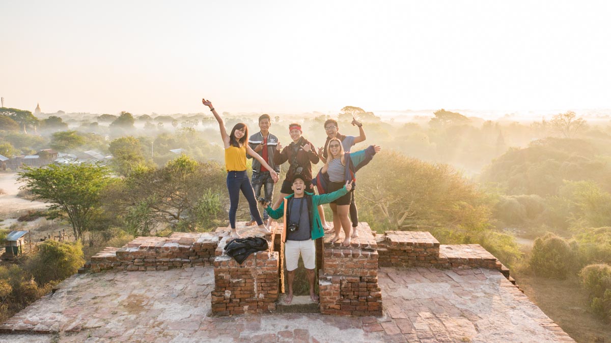 Team Shot Above Monastery -Myanmar Itinerary